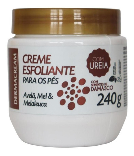 Creme Esfoliante Pés Melaleuca Avelã Ureia Dermacream 240g