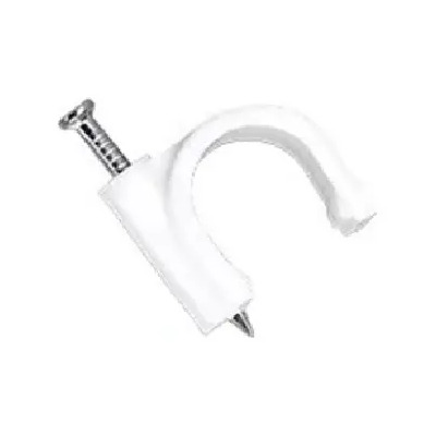 Grapa De Pared Diámetro Interno 7 Mm Alt 8.7 Mm 100 Pzs Pm Blanco