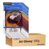 Kit 100 Folhas Papel Fotográfico Foto A4 Glossy Brilho 180g