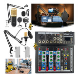 Combo  Audio Mesa De Som + Microfone Condensador Webcast