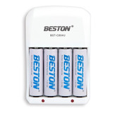 Pilas Bateria Beston Aaa Recargables 1100 Mah X 4 + Cargador