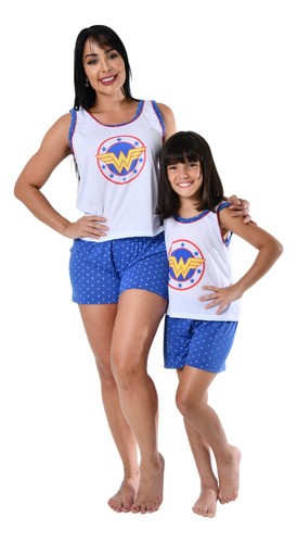 Combo 2 Pijamas Mãe E Filha Baby Doll Verão Adulto Infantil