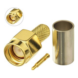 Conector Sma Macho Pino Macho Reto Crimp Para Cabo Rg/ Rgc58 Cor Dourado