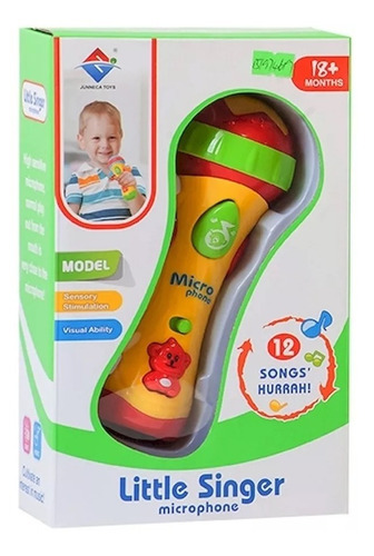 Micrófono Infantil Con Sonido Juego Juguete Bebe 12 Cancione