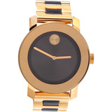 Movado Mujer Suizo Negrita Dos Tonos De Acero Inoxidable