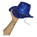 Sombrero Azul Cowboy Con Dibujos Cod 3003