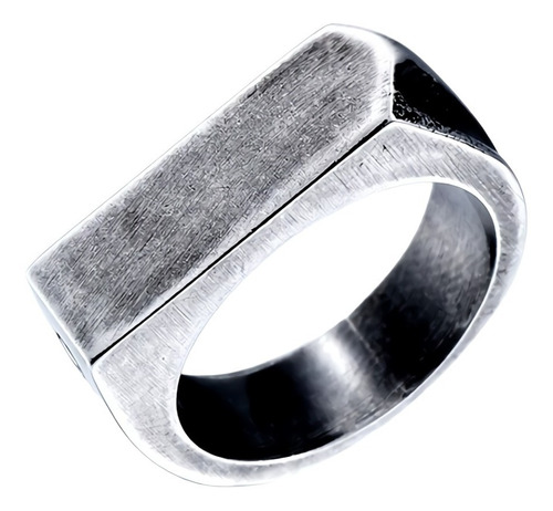 Anillo Color Plata Polaco Acero Inoxidable Industrial Hombre