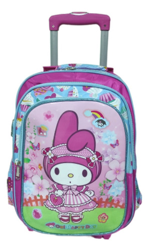 Mochila Primaria Con Carrito Llantas O Ruedas. Kuromi Y Sus Amigos, Más Modelos 