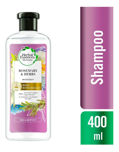 Shampoo Herbal Essences Bio:renew Rosemary & Herbs En Botella De 400ml Por 1 Unidad