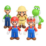 Super Mario Bros Figuras Set 5pzs Cappy Yoshi Luigi Exp 10cm