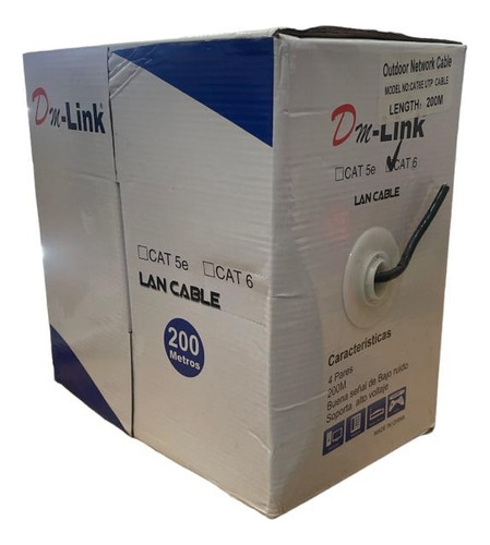 Cable De Red Cat6e  Caja De 200 Mts Exterior