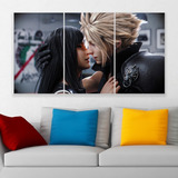 Cuadro Triptico Final Fantasy 7 Tifa Cloud Pareja Canvas Art