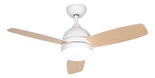 Ventilador De Techo Decorativo 422 C Blanco Y Madera Luz 24w Cantidad De Aspas 3 Diámetro 107 Cm Material De Las Aspas Abs