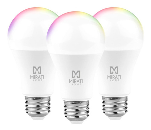 3 Pack - Foco Inteligente Wifi Mirati De 9w Con Luz Rgb