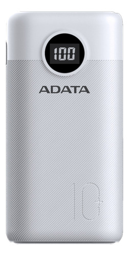 Adata P10000qcd Power Bank 10000mah Multi Carga Rápida, Blan Color Blanco