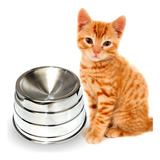 Comedouro Ergonômico Elevado Para Gatos Cat Pet De Alumínio
