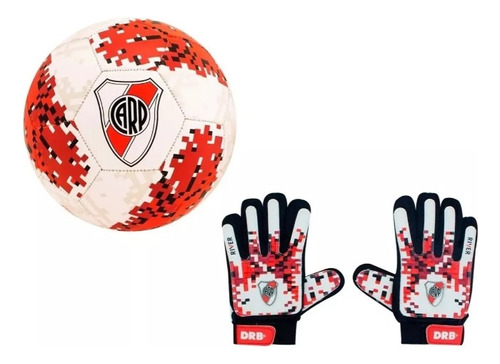 Combo Oficial Drb River Pelota Nº5 + Guantes Arquero Talle 5