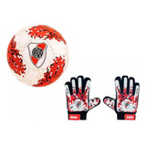 Combo Oficial Drb River Pelota Nº5 + Guantes Arquero Talle 5