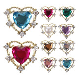 10 Peças Heart Nail Charms, Strass, Manicure, Joias