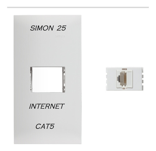 Placa Blanca Internet Rj45 Cat5 Modulo Simon 25 (1pz)
