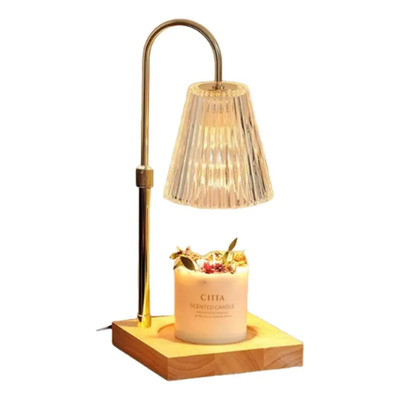 Lámpara Calentadora De Velas Inteloco Hku-021 Vidrio Temporizador Altura Ajustable Usb Naranja Claro Dorado Oscuro
