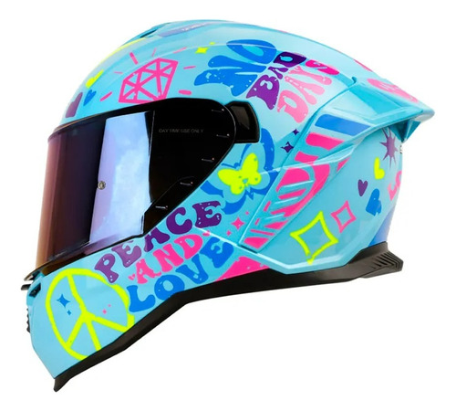 Casco Integral Shaft 598 Gtr Lovely Azul 