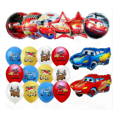Kit Fiesta Cars Globos De Cumpleaños Decoración Multicolor