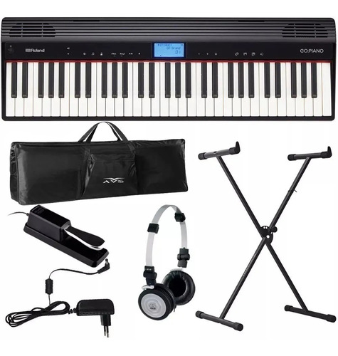 Piano Digital 61 Teclas Go 61p Roland Bluetooh Go61p + Kit