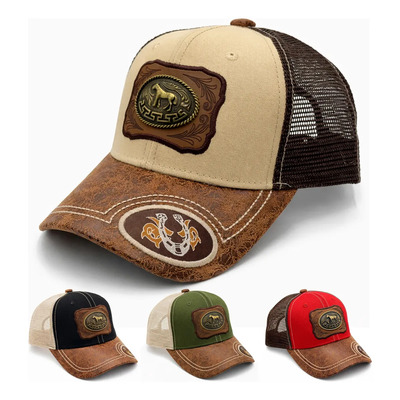 Gorra Para Hombre Trucker Vaquera Placa Metálica Caballo Beige Un Lisa | MercadoLibre