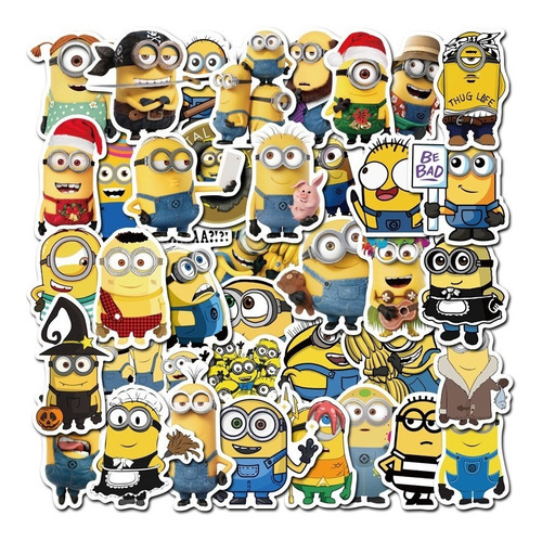 Minions 50 Calcomanias Stickers Contra Agua Laptop Gru