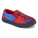 Tenis Urbano Spiderman Para Niño Textil Estampado Rojo