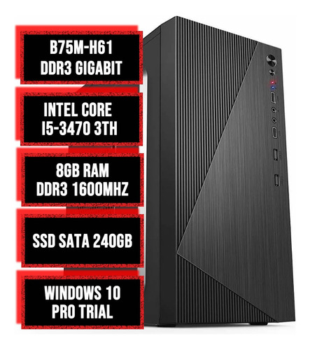  Cpu Pc  Torre Core I5 3470 3.20ghz 8gb Ssd 240gb  Nf!