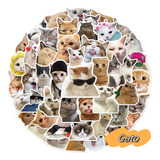 50 Calcomanias Stickers Lindo Gato Pvc Dibujos Animados