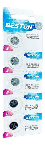 Pila Beston Cr1220 3v Pack X 5 Bateria Litio Cr-1220