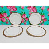 Juego 4 Platos Postre Porcelana Limoges Chastagner De 19 Cm