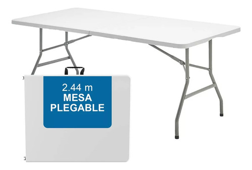 Mesa Plegable 2.44m Para Jardín Y Exteriores Tipo Portafolio