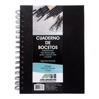 Cuaderno Dibujo Mecanorma Sketchbook Pasta Dura Espiral 80 Hojas Lisas | MercadoLibre