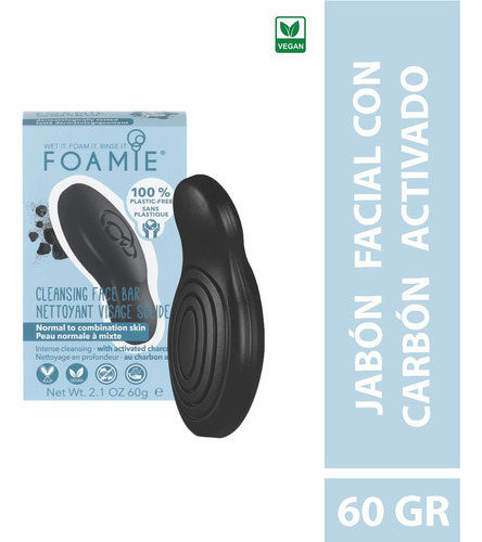 Jabón Barra Facial  Carbón Activado Anti Impurezas Foamie