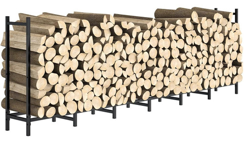 8ft Outdoor Firewood Rack Holder For Fireplace Wood Stora...