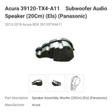 Subwoofer Original Acura Rdx 2013-2018 Impecable