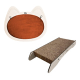 Kit 02 Arranhadores Pet Gato De Parede E Chão Premium Mdf