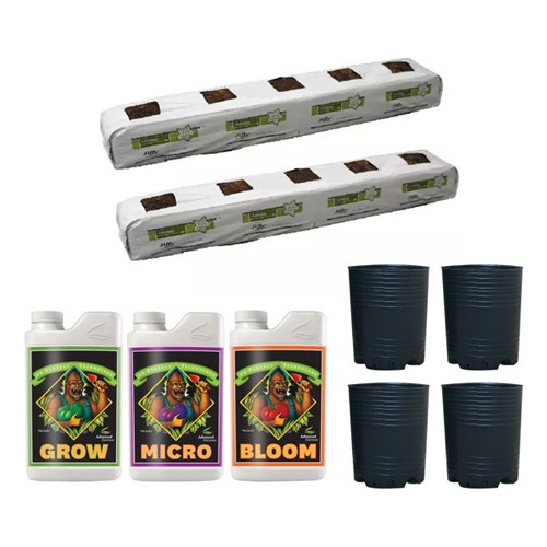 Kit Cultivo Growbag Fibra Coco 24l Tripack Advanced Sopladas