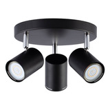 Aplique 3 Luces Negro Cromo Moderno Apto Led U1033 Mks