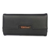 Billetera Pierre Cardin Grande Monedero Negra Amplia Tarjeta