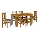 Conjunto De Mesa Com 6 Cadeiras Campo Cerejeira Cor Marrom