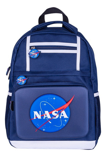 Mochila Escolar Oficial De Nasa Diseño Base Espacial 3d Color Azul