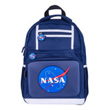 Mochila Escolar Oficial De Nasa Diseño Base Espacial 3d Color Azul
