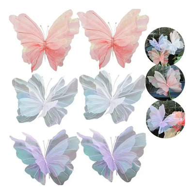 6pcs Gasa Artificial Mariposas Gigante Mariage Decorar 50cm | MercadoLibre