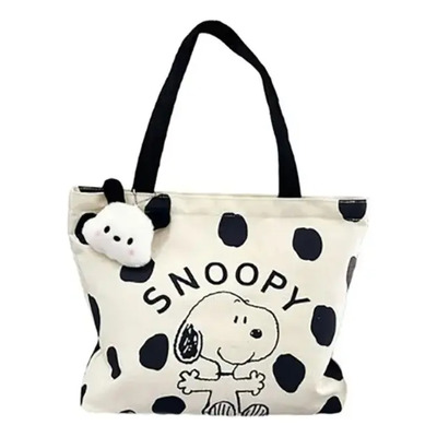 Bolso Snoopy Tote Bag De Hombro Puntitos Dibujos Animados