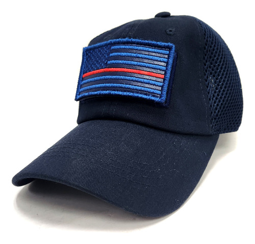 Gorra Bordada Importada Con Parche Bandera Y Fire Dept Azul